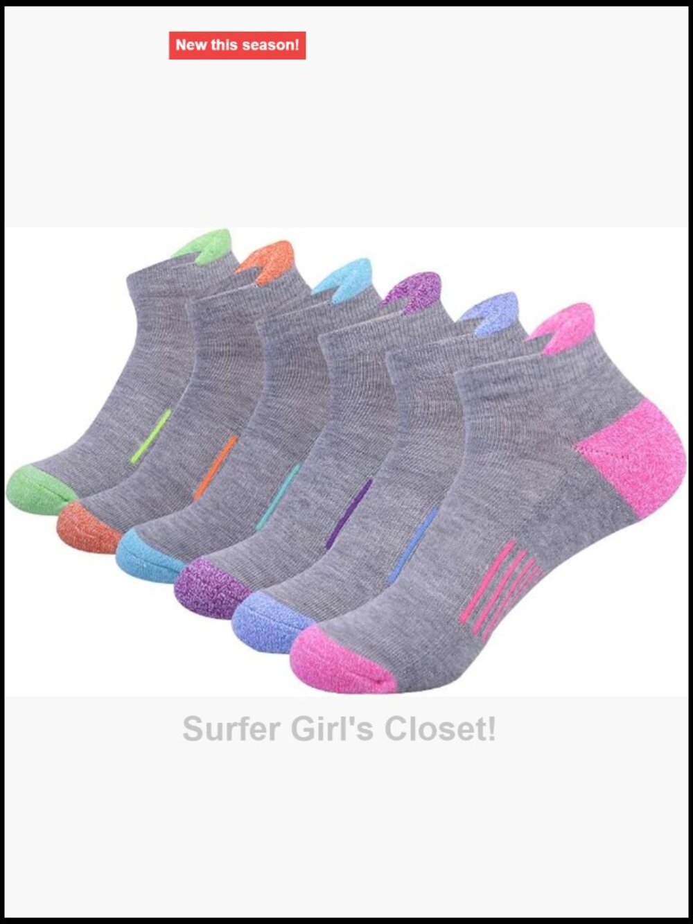 6 Pack Cushioned Ankle Low Cut Athletic Running Socks